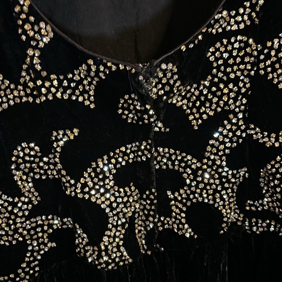 Ricki Lang Nuit Glitter Evening Dress Vintage 1980s Velvet Skirt Neiman Marcus - Picture 7 of 7